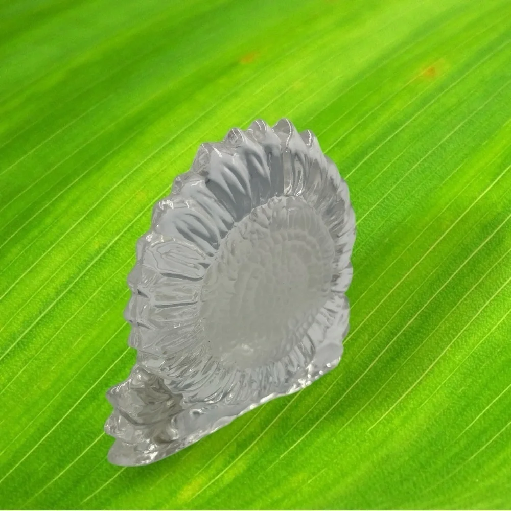 Partylite Clear Frosted Glass Sunflower Candle Tealight Holder - Picture 7 of 11